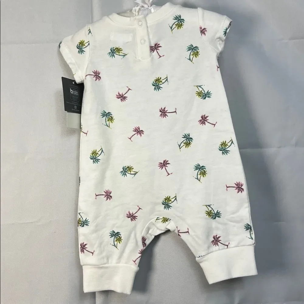 Grayson Mini cotton shortie romper with palm tree print New with tags